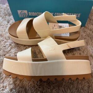 Reef Women's Cream Platform Sandals